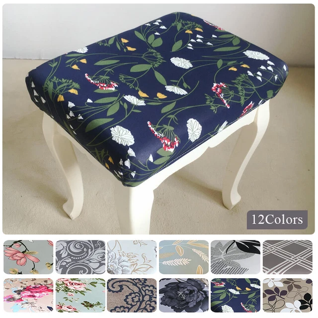 Housse De Tabouret Rectangulaire Avec Jupe - Tissu Extensible Bulles, Dimensions 80-130 Cm, Beige