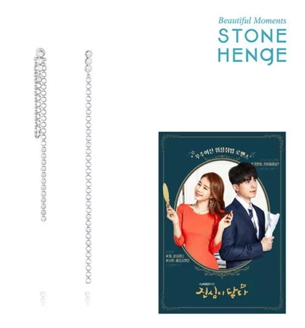 StoneHenge Silver Earrings K1303 Touch Your Heart Korea Drama Yu In Na's earring