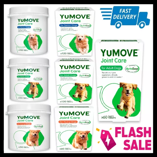 Lintbells YuMOVE Dog Joint Supplement for Stiff Older Dogs 60, 120 & 300 Tablets