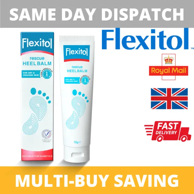 Bálsamo para talón de rescate Flexitol 112 g - crema hidratante para pies para piel agrietada - 25% urea