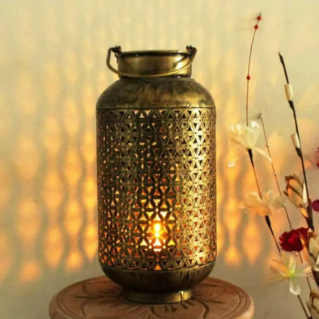 Burni Lantern Handcrafted Antique Golden Polished Iron burni Pot with Brass Diya