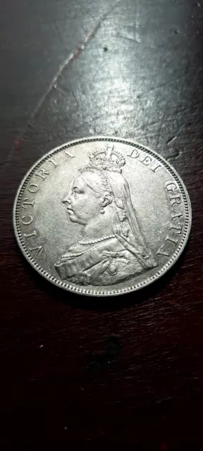 EF 1887 Queen Victoria Jubilee head double florin