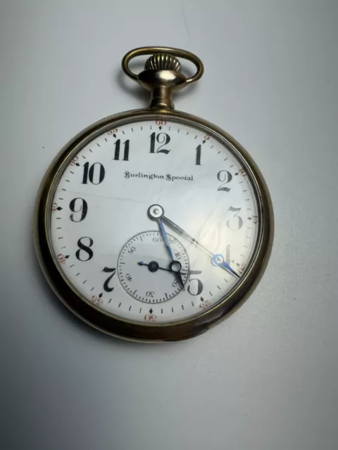 BURLINGTON Special Pocket Watch 19j Grade 274 Model 1  Yr 1915. 12s Hunter Case