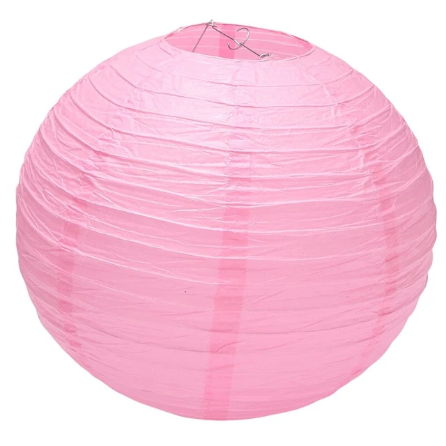 MYGLOAR Lot De 3 Lanternes Rondes Blanches En Papier Pour Abat-jour, Abat-jour Rond Nervuré En Papier De Bambou Blanc, Tenture Mariage Plafond,Lanterne 15/ 20/25/30cm (Blanc 15CM