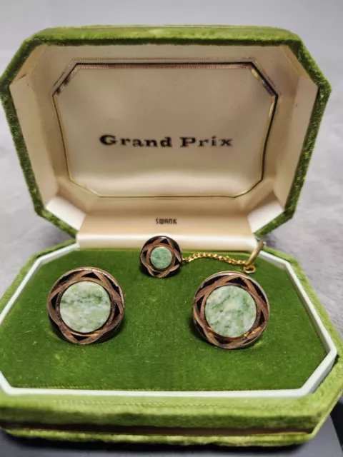 Swank Vintage Cuffli K Set With Tie Tac. In Original Box.