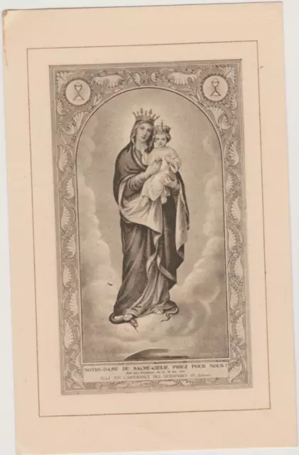 IMAGE PIEUSE HOLY CARD SANTINI-N.D.du SACRE COEUR-ENFANT ROI dans les bras