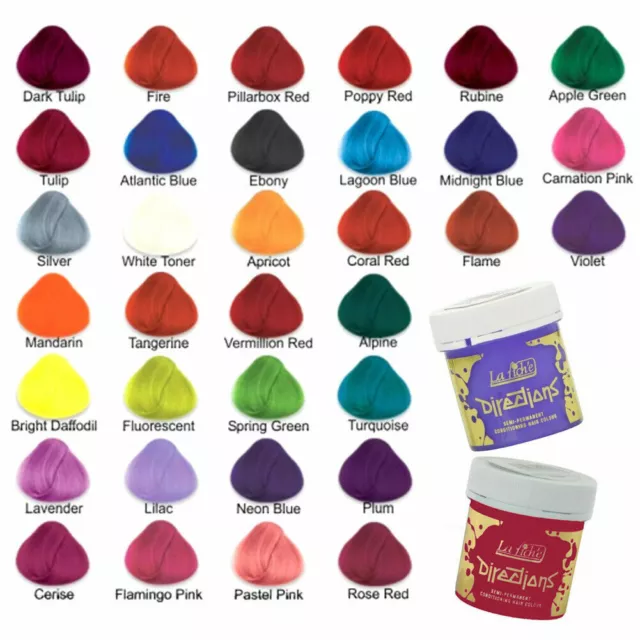 La Riche Directions Semi-Permanent Hair Colour Dye Tubs All Colours-Free Uk Post