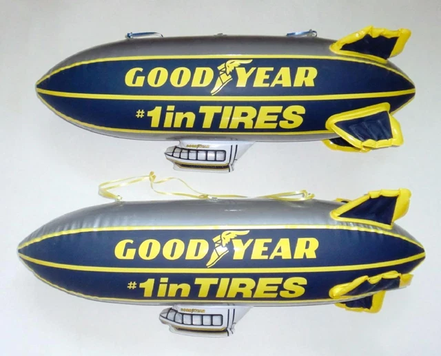 Lot of (2) Vintage Inflatable Blimps GOODYEAR #1 IN TIRES Approx. 30+" Each