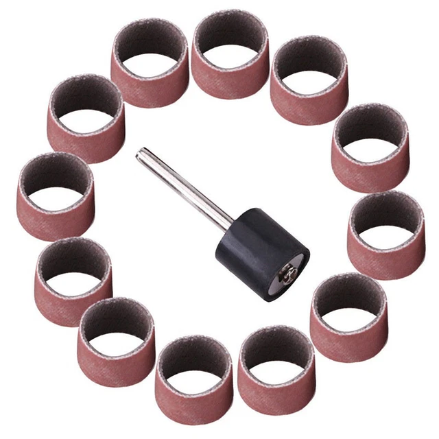 100Pcs 600 Gravier Sablage Tambour Rabat Manches W/3.15mm Mandrins for Rotative
