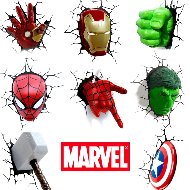 LED Night LIght - Hulk, Iron Man, Capatin America,Thor ,Spiderman 3D Wall Lamp