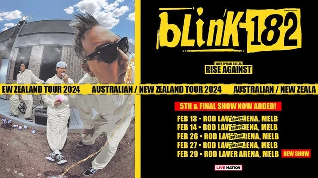 Blink 182 Melbourne Rod Laver Arena 14th February 2024 X2 Front GA Tickets