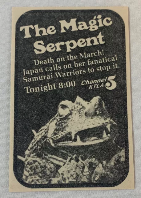 1976 small KTLA tv ad ~ horror movie THE MAGIC SERPENT death on the march