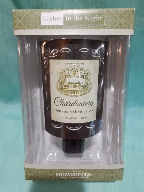 HARD TO FIND Midwest CBK Chardonnay Wine Bottle Night Light New In BOX 6"x 3.5"