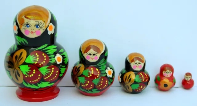 Babuschka Matroschka Matrjoschka Russische Holzpuppen Puppe Holz 5-teilig (3)