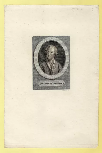 Gravure XIV - portrait - Jean-Jacques Lefranc de Pompignan -1709 - 1784