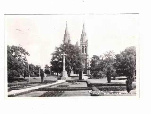 Australia Postcard   St PETERS CATHEDRAL & CROSS of SACRIFICE ADELAIDE SA