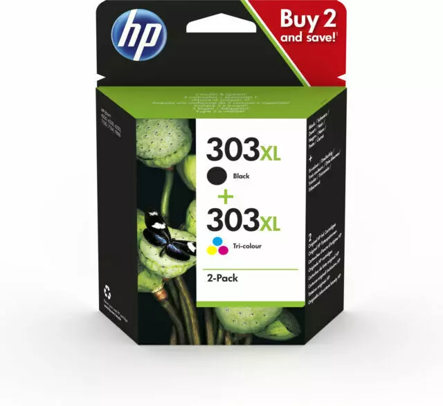 KIT2 CARTUCCE ORIGINALI alta capacità HP303XL NERO + COL MULTIPACK -UFFICIALE HP