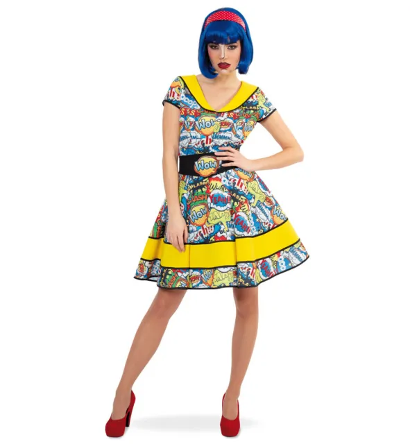 Damenkleid Pop Art Comic 50er 60er Jahre Rockabilly Retro Kleid  12249913F
