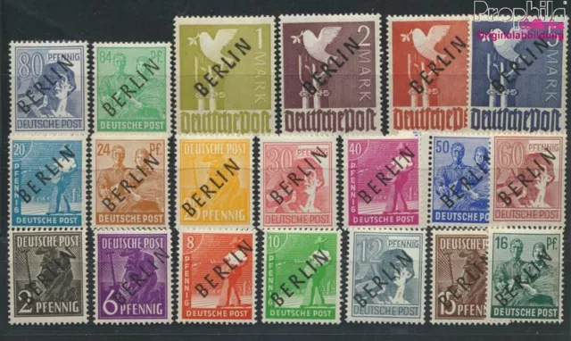 Briefmarken Berlin (West) 1948 Mi 1-20 geprüft  Jahrgang 1948 komplett pos (9716