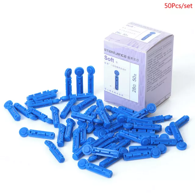 50Pcs 28g Soft Blood Glucose Medical Collecting Lancet Needles Diabetes Tes-lm