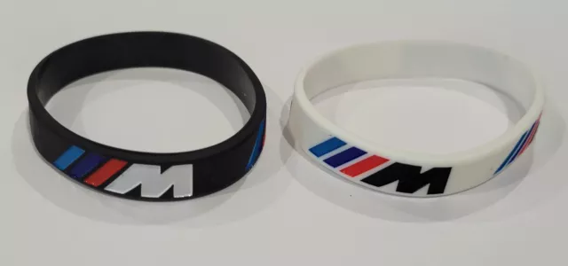 Lot De 2 Bracelets Silicone Logo Bmw Coloris Noir Et Blanc ! Neuf ! 2