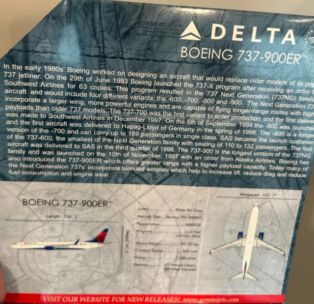 Gemini Jets Delta Boeing 737-900Er Scale 1:400 Gjdal1183 (2012) 3