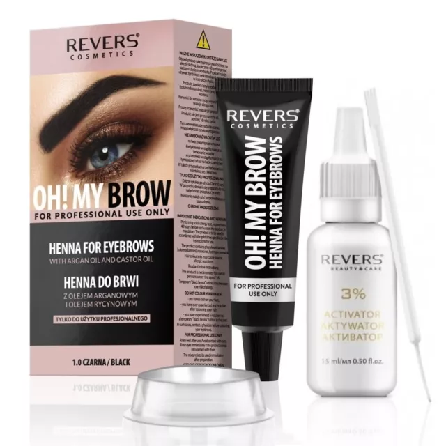 Henna Eyebrow Eyelash Tint Lasting Brow Dye Paint Cream Brown Black Full Kit Set 3