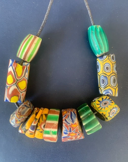 Antique Vintage Venetian - African Trade Beads - - millefiori Italian glass Antique Vintage Venetian - African Trade Beads - - millefiori Italian glass