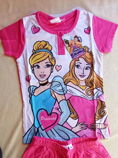 Completo corto bimba / pigiama 100 % cotone Disney nuovo taglia 5 anni