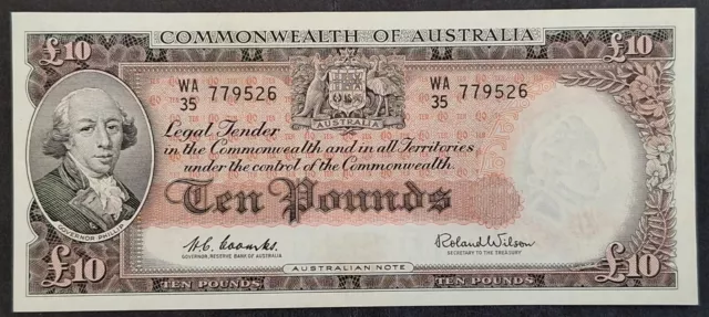 1960 Australia £10.00 Coombs Wilson Banknote Renniks R 63 VF+