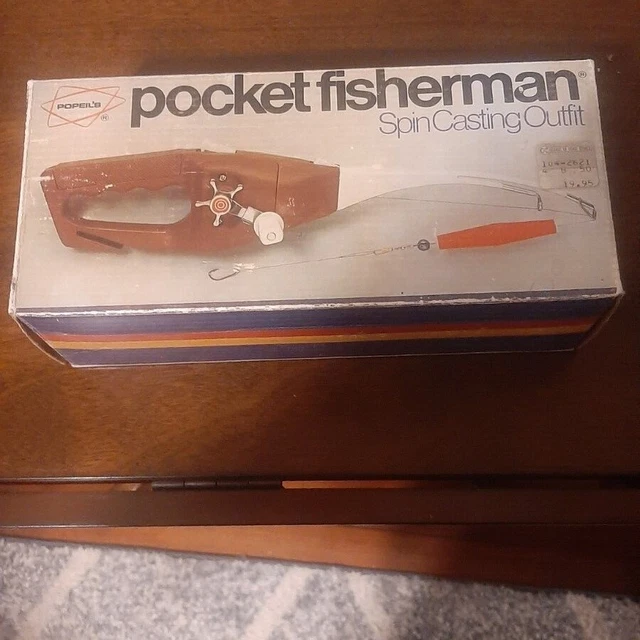 VINTAGE POPEIL POCKET fisherman 1972 spin casting outfit in box fishing