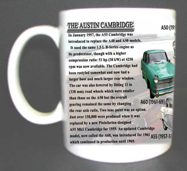 Austin Cambridge Range Classic Car Mug. Limited Edition. Models A40 A50 A55 A60 2