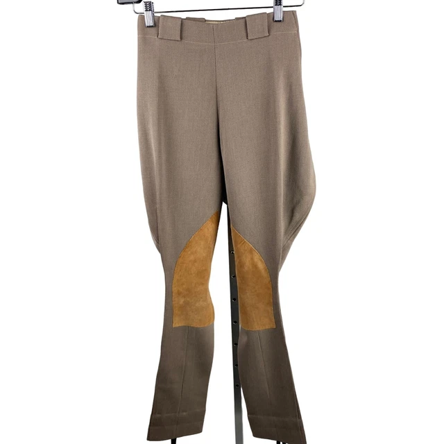 Vtg 30s 40s Tan Gray Wool Riding Breeches Jodhpur Equestrian Polo Handmade XS/S