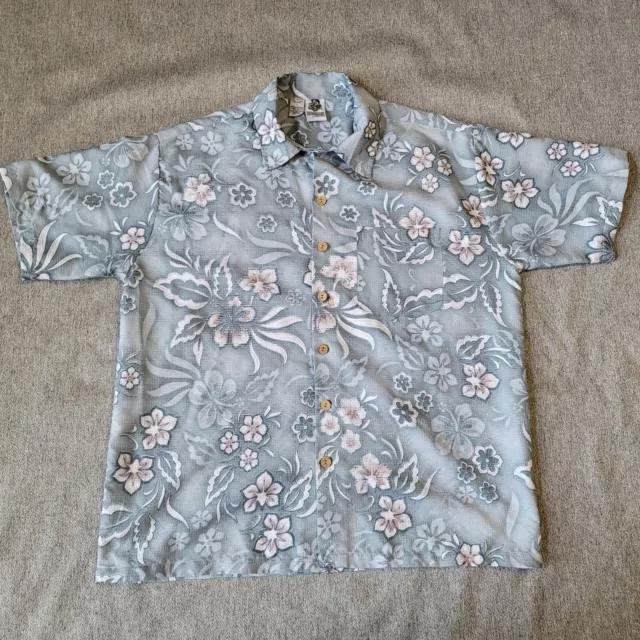 Kennington LTD Hawaiian Shirt Mens Large Short Sleeve Floral Aloha