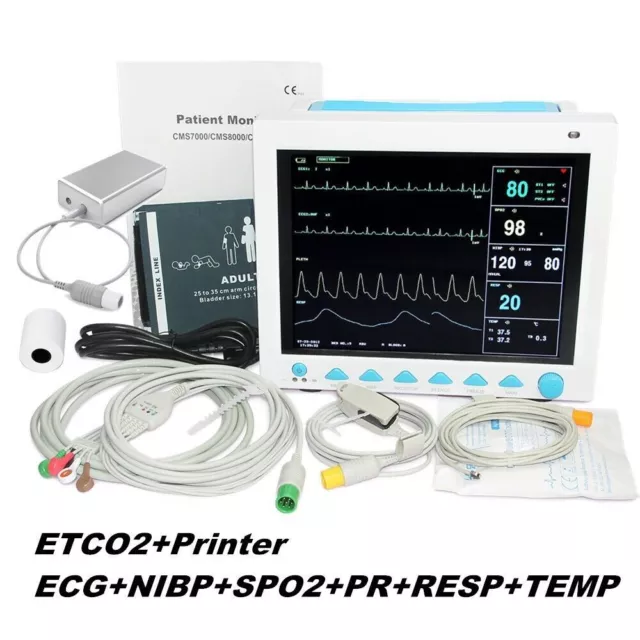 CMS8000 Vital Signs Patient Monitor Multi parameter with CO2 Capnograph+ Printer