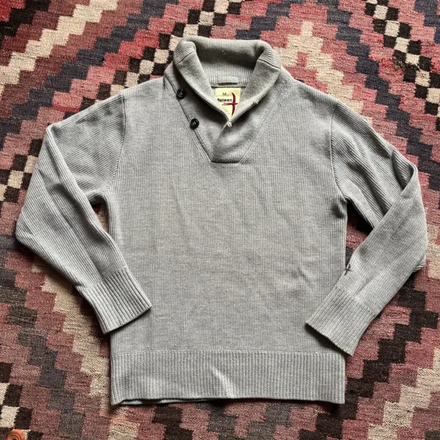 Relwen 100% Wool Shawl Collar Sweater - Medium