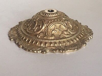 New 5-1/2" Solid Unf Cast Brass Ornate  Canopy  Vase Cap  Backplate Medallion