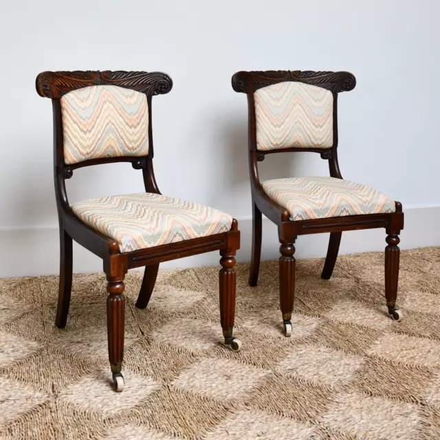A Pair of George IV - Gillows Style Side Table Bedroom Sofa Hall Side Chairs