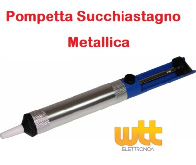 BLU Pompetta pompa Aspira Succhia Tira Stagno Dissaldante Aspirazione Alluminio Blu 