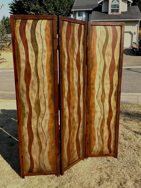 ca. 1950 MID CENTURY MODERN SCREEN/ INTERIOR DOORS 3 PANELS. OUTSTANDING DESIGN
