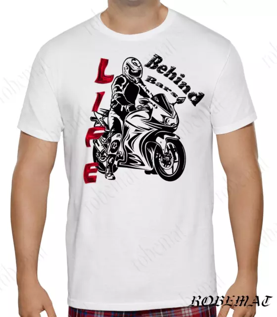 T-shirt uomo t-shirt moto vita dietro bar - moto biker bici regalo