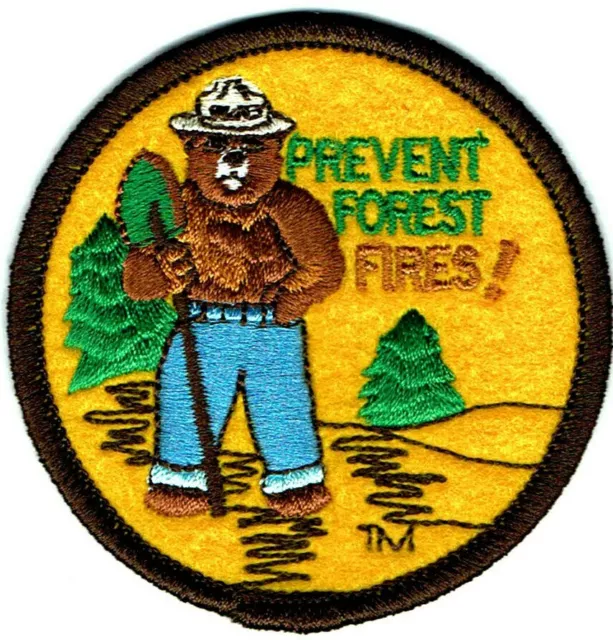 ⫸ SMOKEY BEAR 'Prevent Forest Fires' Embroidered Patch OFFICIAL USFS Gift - NEW