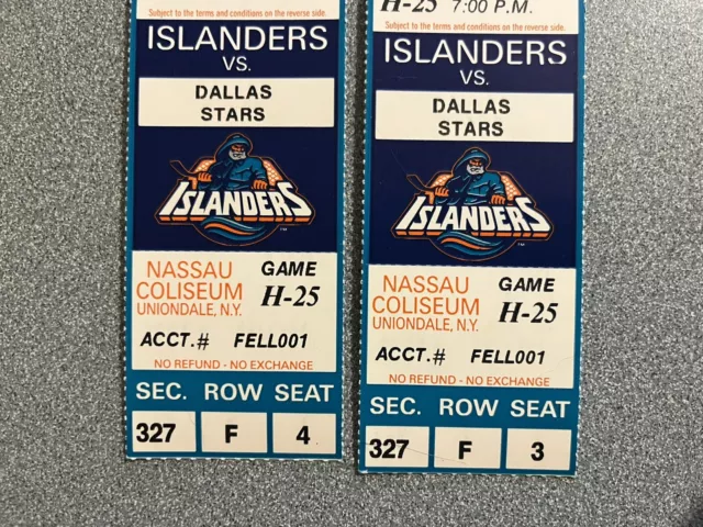 Vintage 1996 New York Islanders Ticket Stubs Vs Dallas Stars, Feb 4, 1996 3