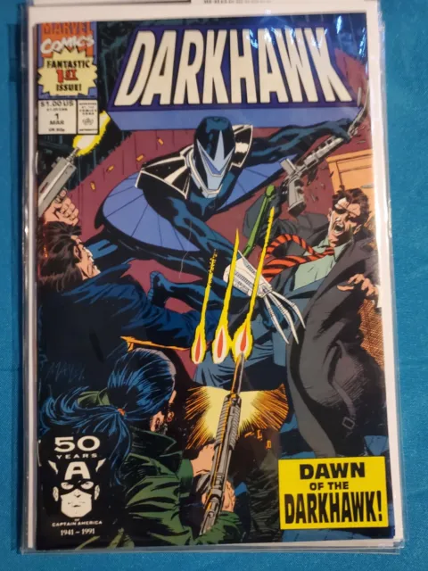 Marvel Comic Book Darkhawk #1 March 1991 Newsstand 1st App/Origin + ROOKIE CARD