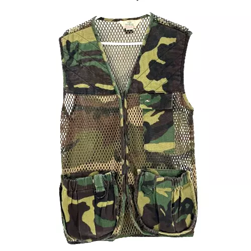 Vintage Red Head Camo Hunting Vest Fowl Pocket Men's Size Small Green USA Made