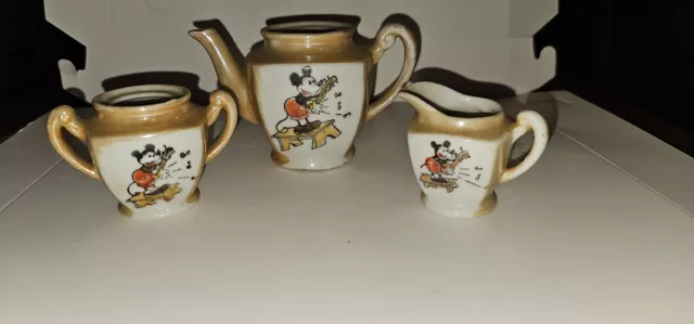 1930s Mickey Mouse Play Tea Set  Made In Japan