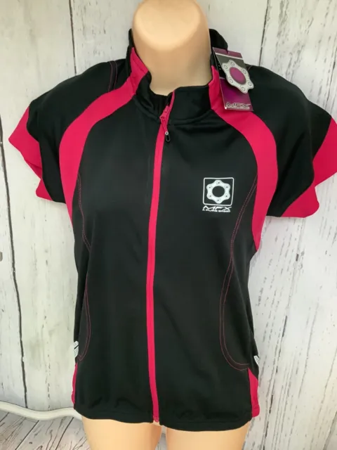 MUDDY FOX CYCLE TOP WOMENS Jacket Uk 12 BNWT £40 Black Pink MFX LDS 40