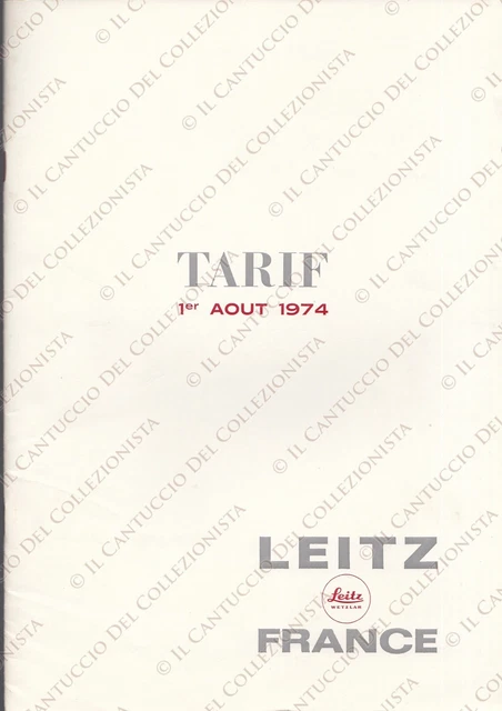 1974 Leitz Leica France Tarif Prix equipment catalog *booklet