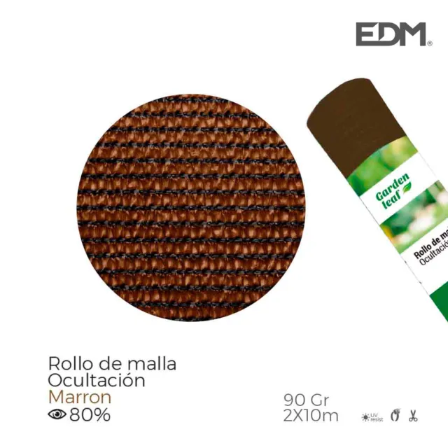 E3/75815 Rollo De Malla De Ocultacion Color Marron 90Gr 2X10M EDM