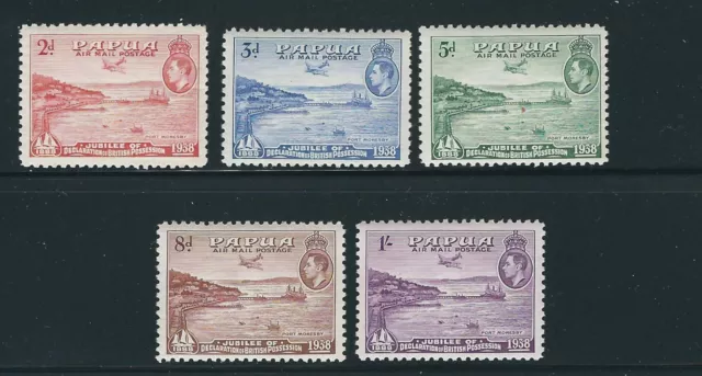 Papua New Guinea 1938 Airmails Port Moresby (Sg 1658-62) Vf Mlh